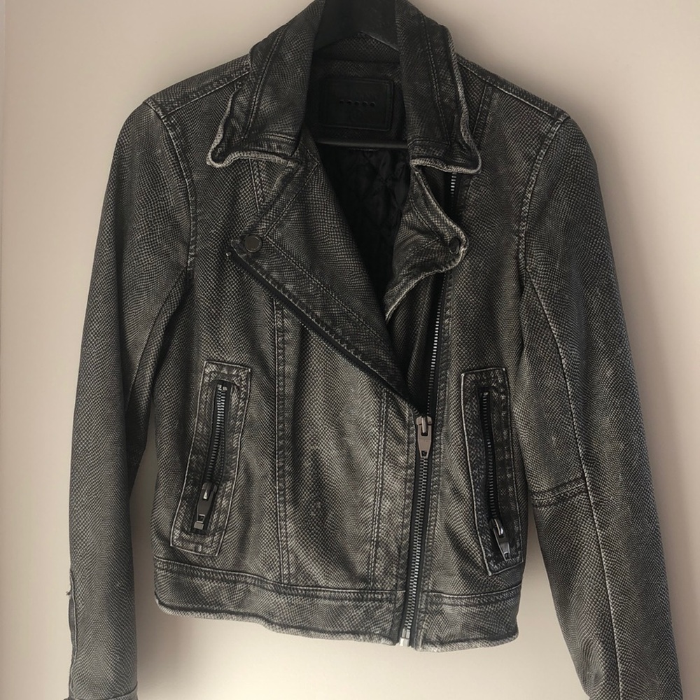 Blank nyc Snake embossed vegan leather jacket